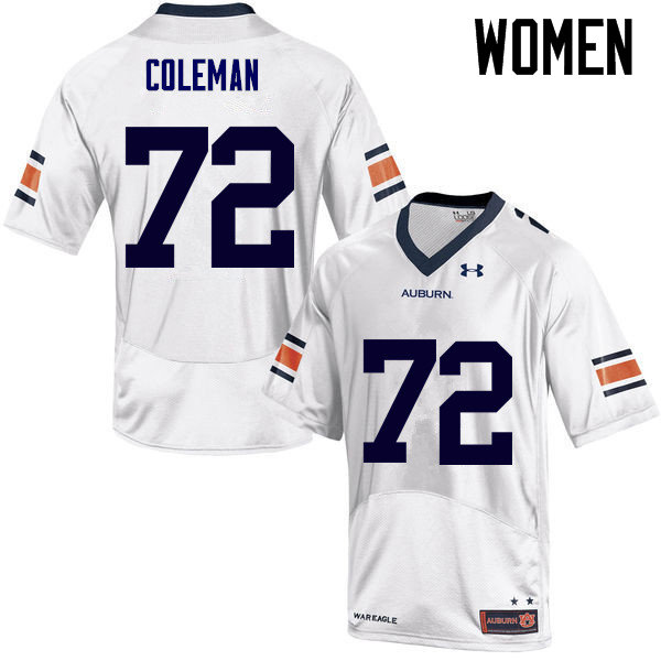 Women Auburn Tigers #72 Shon Coleman College Football Jerseys Sale-White - Click Image to Close
